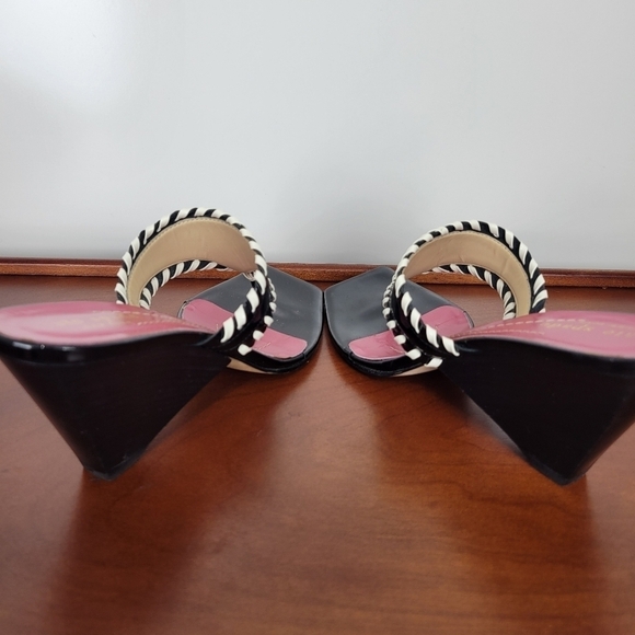 Kate Spade Square Toe Mule Sandal in Black & White Size 7 - Picture 5 of 8